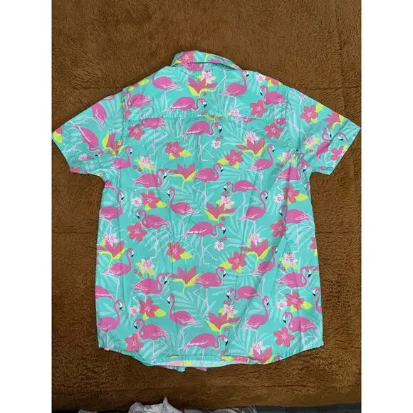 Gymboree Boys’ Flamingo Button-Up Shirt – Size 7 - Picture 2 of 3